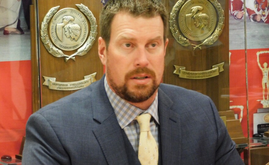 Ryan Leaf meets with reporters at SUNY Plattsburgh