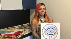 Lisa Ortiz says the Women's Recovery Center has helped her with art therapy. She enjoys drawing eyes since it makes her reflect on her life.