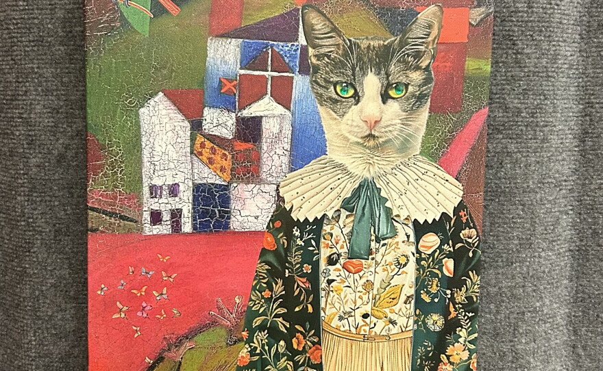 Lisa Marie Mercer’s “Bonjour Kitty” is one of three pieces she displayed at the exhibit.