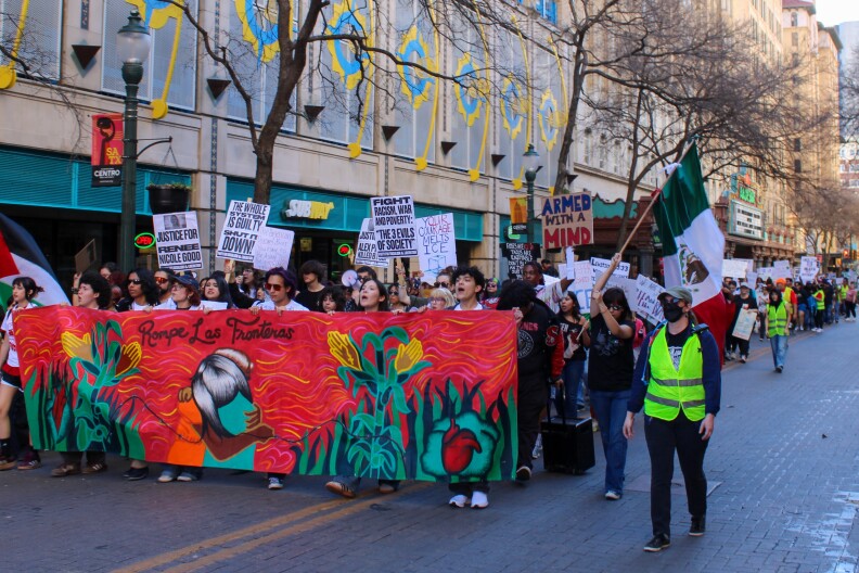San Antonio students hold anti-ICE press conference and march on Presidents Day