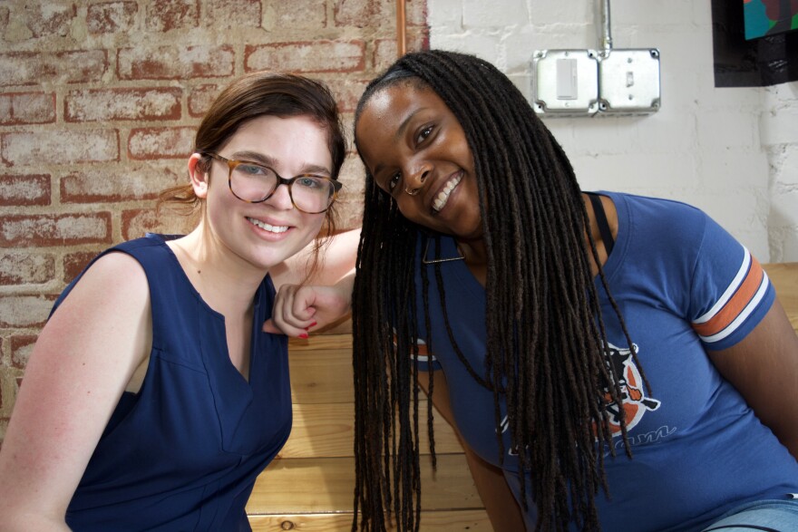 Picture of Student Alexandra and Teacher Amber Santibanez in a coffee shop