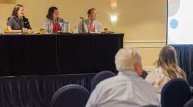 From left, Sandra Veszi Einhorn, Suzanne Cabrera and Michael Liu discuss affordable housing at a Miami conference organized by the Urban Land Institute on Tuesday, Feb. 25.