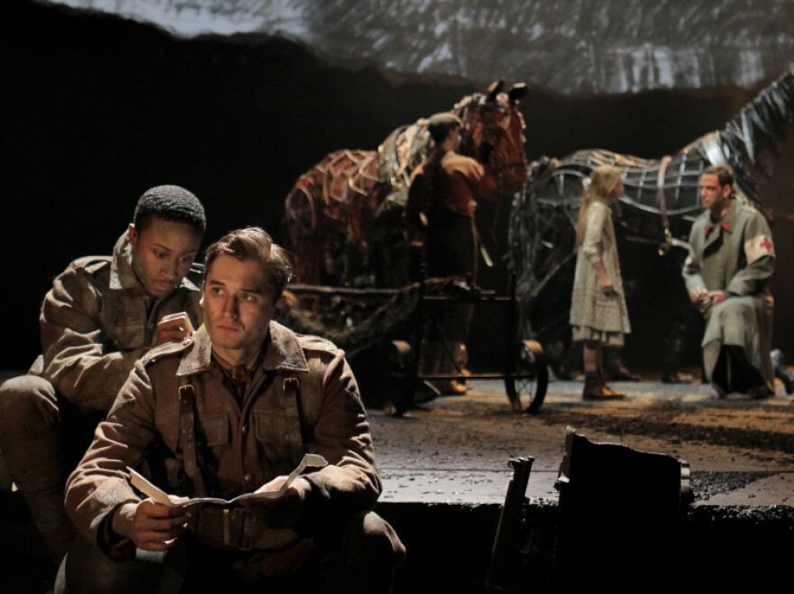 David Pegram (left) and Seth Numrich in a scene from Nick Stafford's <em>War Horse</em>.