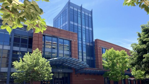 Main entrance to Eugene Public Library
