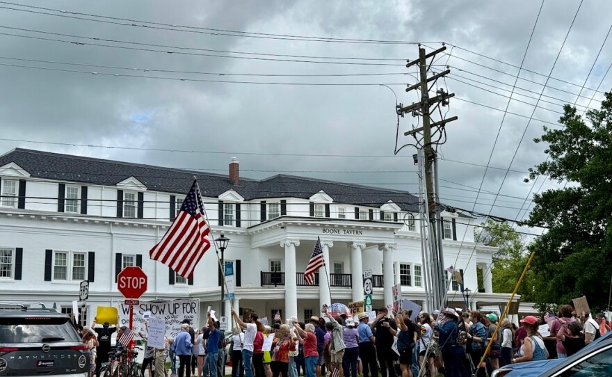 A No Kings protest in Berea, Kentucky on Saturday, June 14, 2025.