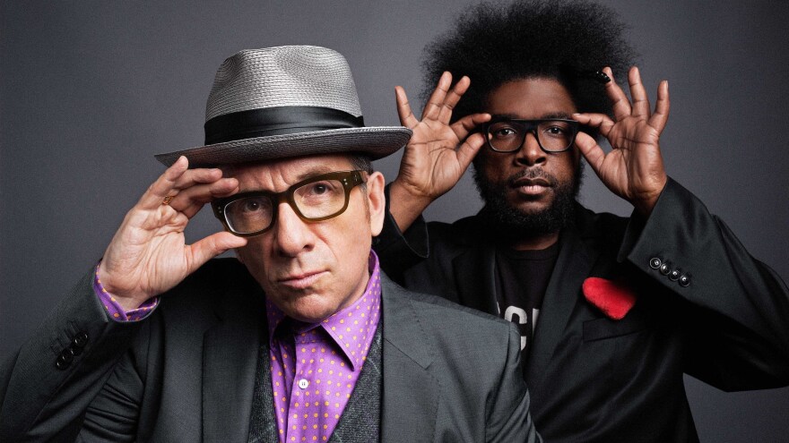 Elvis Costello and ?uestlove of The Roots.