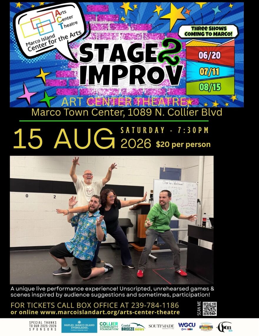 Marco Island Center for the Arts Graphic for 'Stage 2 Improv'