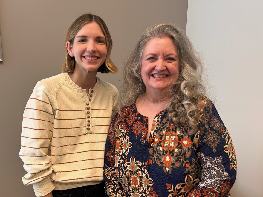 Left, Colleen Fitzsimmons-Wiviott, and right, Phyllis Pasley, join St. Louis on the Air.