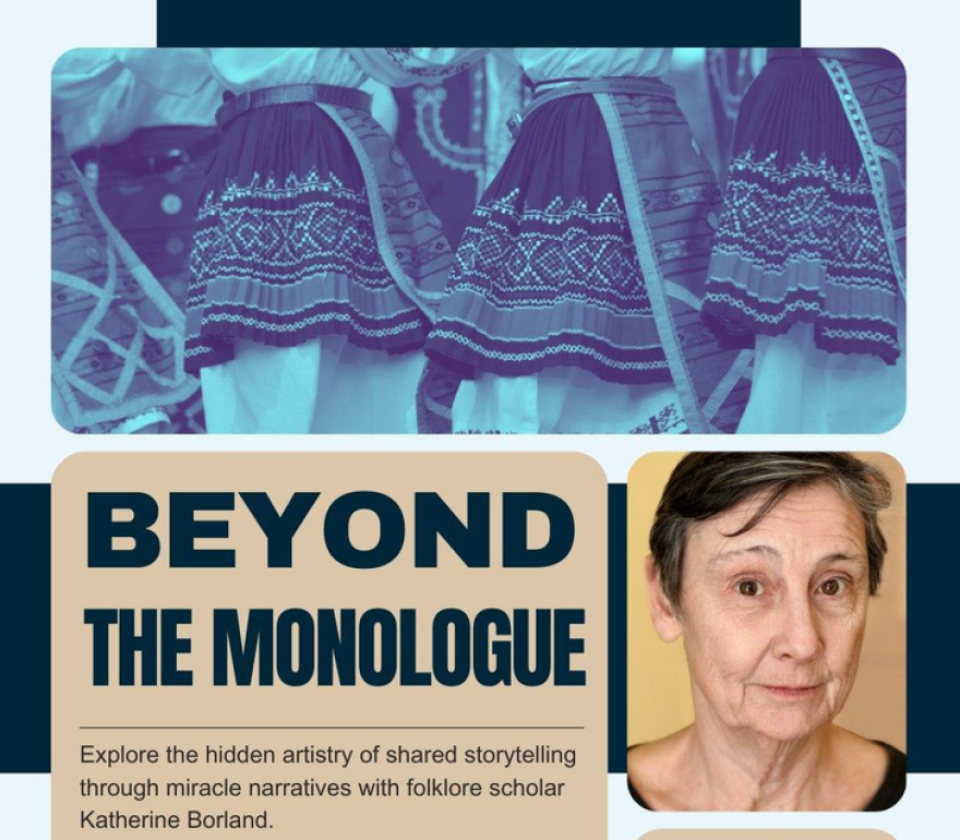 A poster for "Beyond the Monologue" with Katherine Borland.