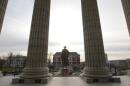 The Thomas Jefferson statue stands on the steps of the Missouri State Capitol Building in Jefferson City, Mo. on Dec. 3, 2010. (UPI/Bill Greenblatt)