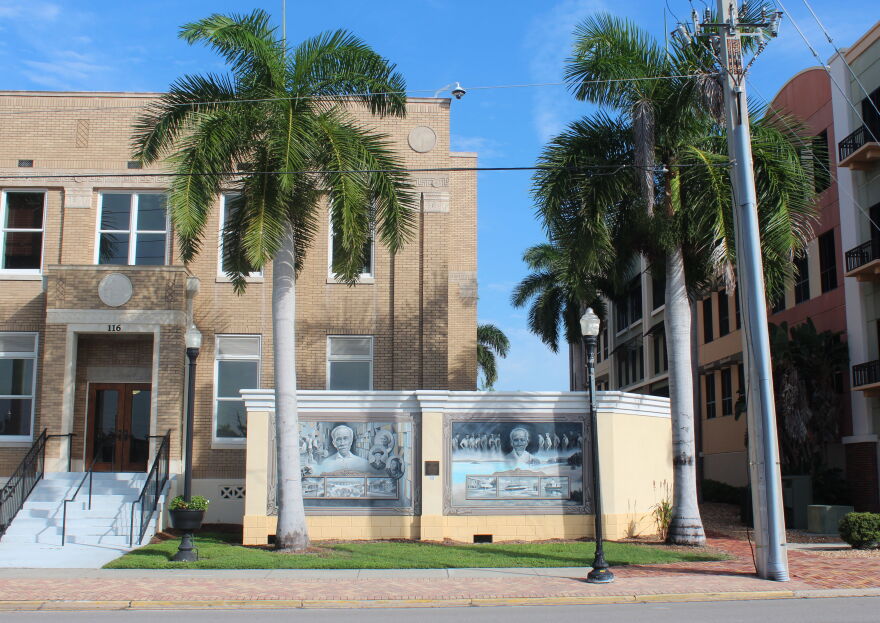 The 'Life and Times of George Brown' murals occupies the privacy walls on the southern exposure of the historic Charlotte County Courthouse.