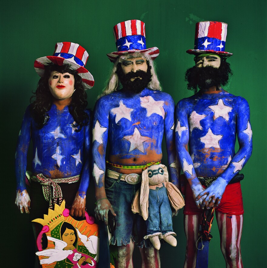 During Easter week, the indigenous Cora people in the state of Nayarit stage a pageant called Semana Santa. The book calls it "the reenactment of an ancient Mesoamerican myth: the eternal battle between the forces of light and darkness." People come up with fantastic — and sometimes politically pointed — costumes.