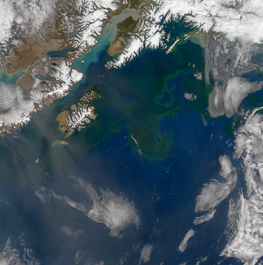 Part of the Gulf of Alaska as seen from above in 2014. 