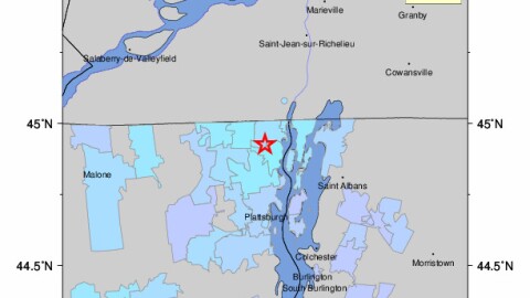 U.S. Geological Survey community intensity map for Chazy, NY earthquake