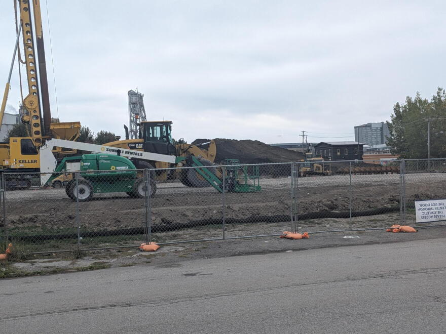 Equipment on the site of the Seneca Nation's proposed gas station.