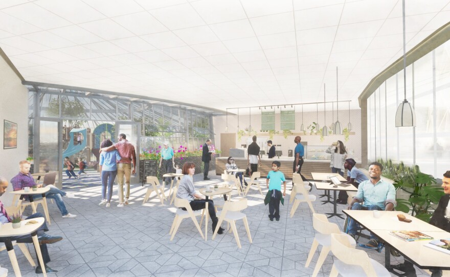 ... will be enclosed and become Domess cafe