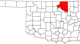 Osage County is colored red.