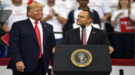 Trump and Bevin during a campaign rally in Lexington, Ky., Monday, Nov. 4, 2019.