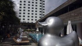 The SLS South Beach, located at 1701 Collins Avenue, in Miami Beach photographed in October 2012. The hotel was sued by the Equal Employment Opportunity Commission for alleged discriminatory practices against black Haitian workers.