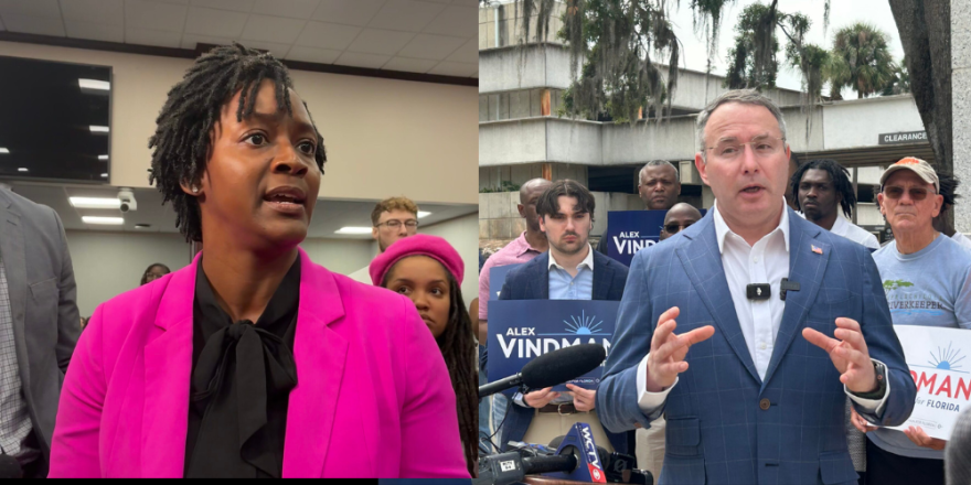 Florida Rep. Angie Nixon, left, and Alex Vindman, right. (Photos by Liv Caputo (Nixon) and Christine Sexton (Vindman) for Florida Phoenix)