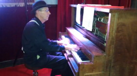 Scott “Flyin’ Fingers” Wilseck plays live piano accompaniment to the silent films that are part of the annual Estes Park Silent Comedy Movie Festival.