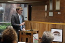 James Cleavenger, Oakridge's City Administrator, speaks at a Board of Lane County Commissioners meeting on Oct. 20, 2026.