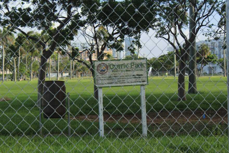 Fenced off park awaits a $33 million renovation.