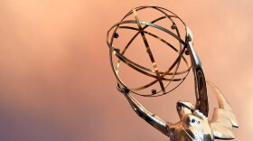 An Emmy statue is seen in front of the Television Academy during the red carpet for the 68th Emmy Awards in North Hollywood, Calif., in July 2016. (Angela Weiss/AFP/Getty Images)
