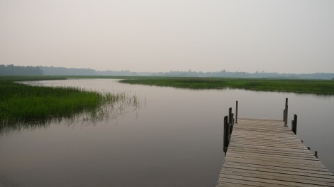 Wildfire smoke over the Wisconsin River.