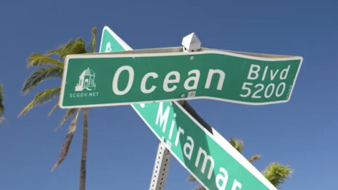 Ocean Blvd. road sign