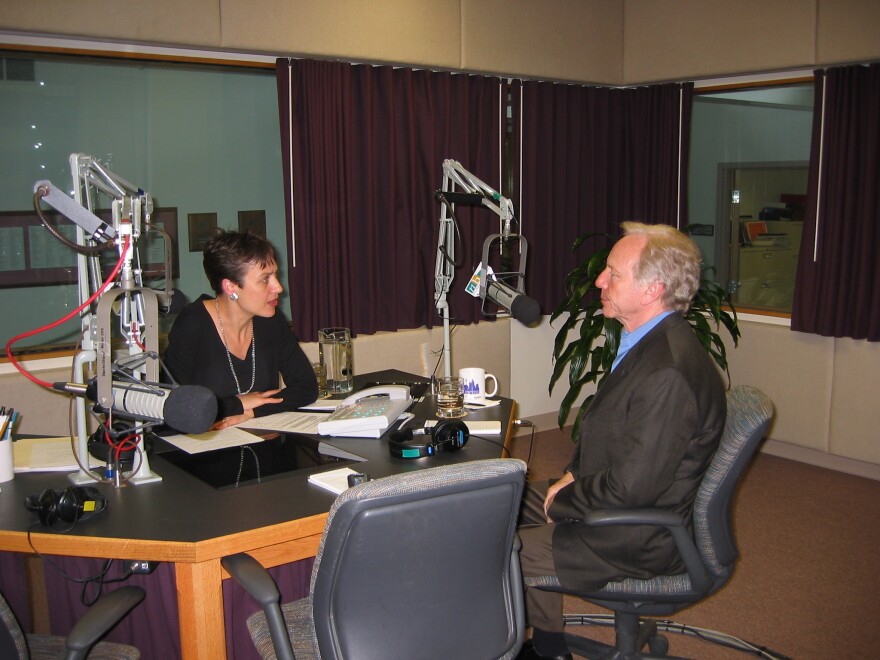  Connecticut Sen. Joe Lieberman during an interview with NHPR.