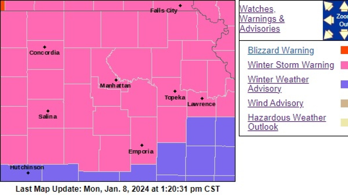 Winter Storm Warnings Expanded to Cover Topeka, Kansas City, Lawrence - Vimarsana News
