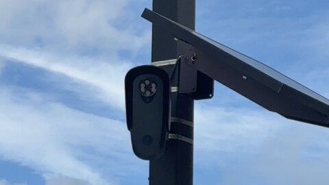 An automated license plate reader operates along U.S. 221 in Floyd County.