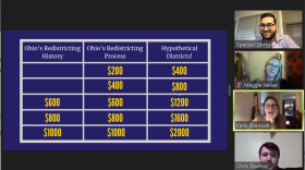 The Ohio Environmental Council held a redistricting Jeopardy game to educate people on how Ohio's legislative districts are apportioned.