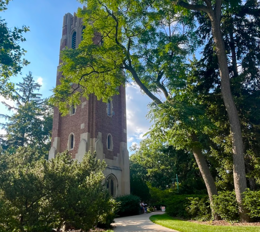 The MSU clocktower in the heart of the MSU campus in East Lansing, Michigan.