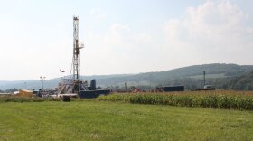 A drill rig in Bradford County, the area of today's leaking well.