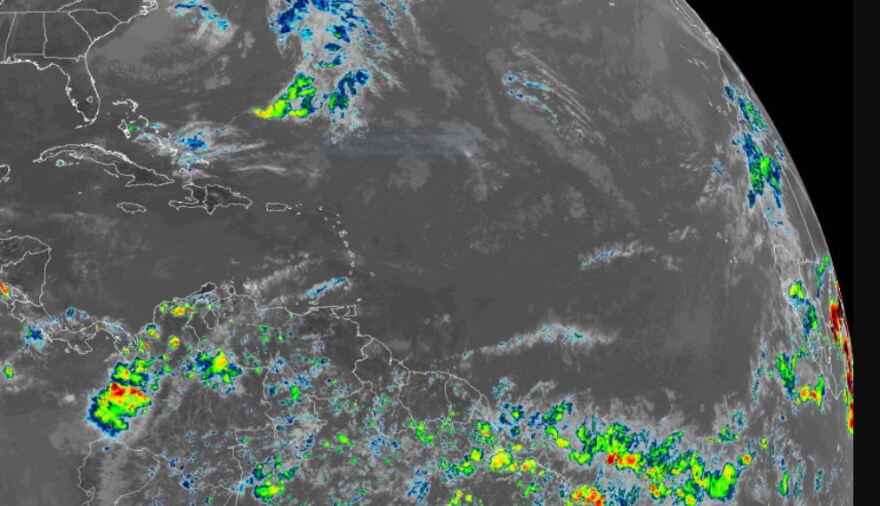  This image from the National Hurricane Center shows the tropical wave to the far right, with Florida in the upper-left corner
