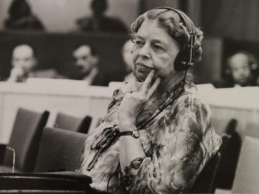 Eleanor Roosevelt, seen here in 1947, grew up with an alcoholic father and a mother who told her throughout her childhood how unattractive she was.