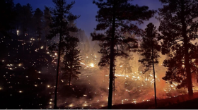 The McBride Fire burns in Ruidoso, N.M., in April, 2022.