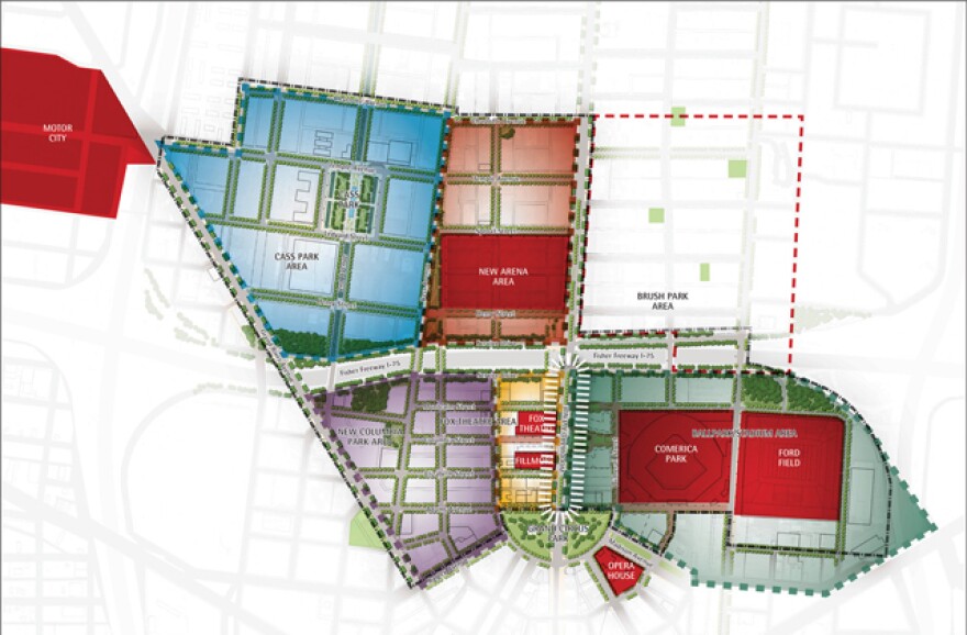 Outline of proposed rezoning for Red Wing stadium.