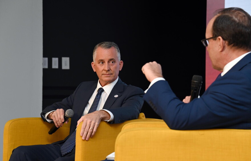  Florida Gubernatorial candidate David Jolly speaks to the crowd at WLRN's Sunshine Economy Summit in Fort Lauderdale on Sept. 23, 2026 