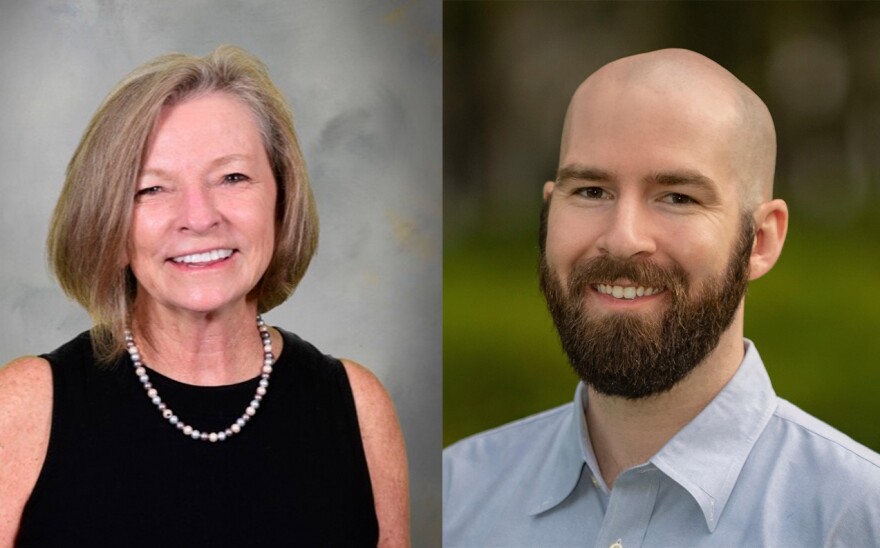 Kay Abbitt, left, and Preston Cowles are each seeking to replace Rob Hyatt on the Alachua County School Board.