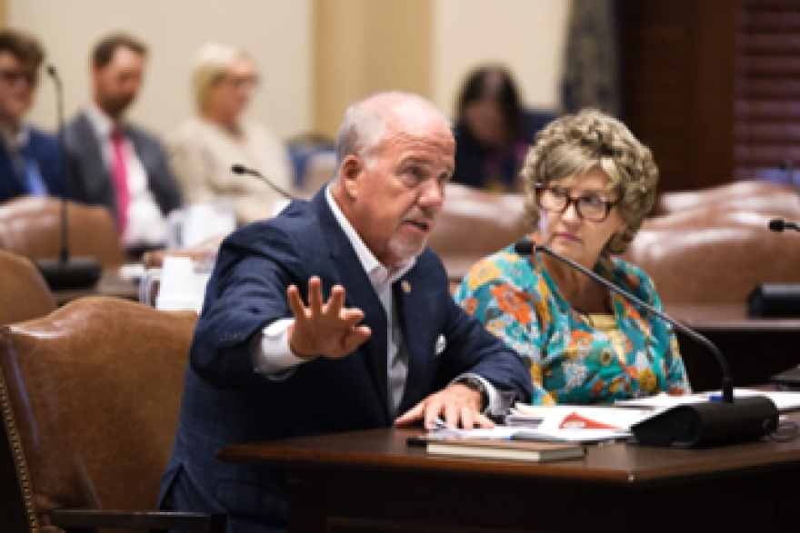 Insurance Commissioner Glen Mulready discusses homeowner rates during a state Senate interim study on Oct. 7, 2025.