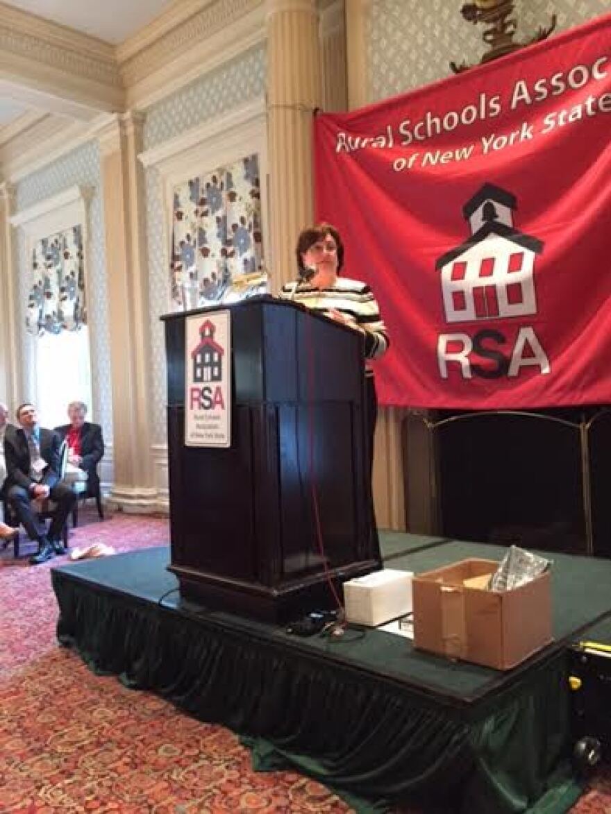 The state's new education commissioner, Mary Ellen Elia, spoke to the Rural Schools Association Monday night in Cooperstown