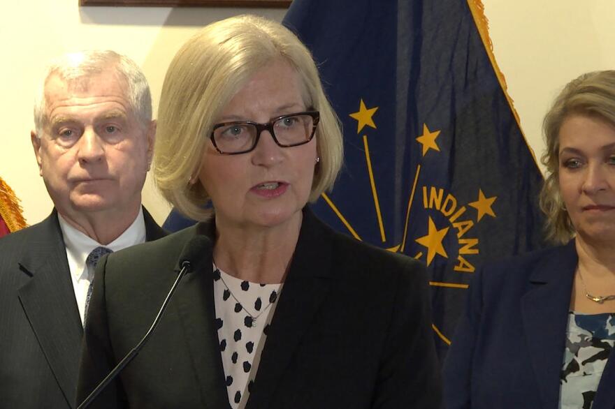 Indiana State Health Commissioner Dr. Kris Box rebuffed questions about providing more specific information about COVID-19 outbreaks at nursing homes. (Lauren Chapman/IPB)
