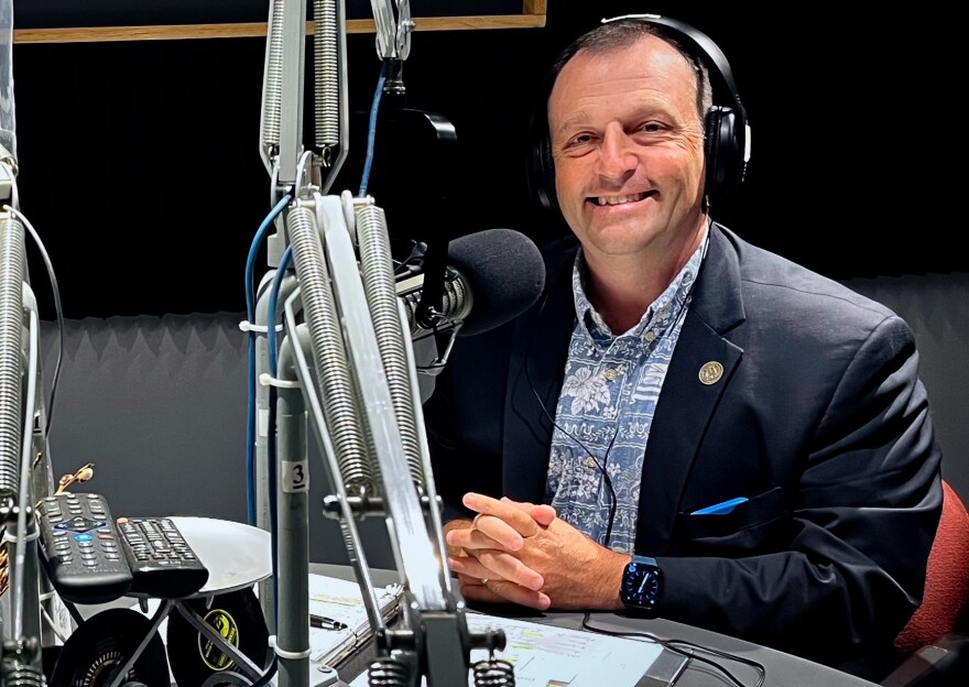 Gubernatorial candidate Josh Green at Hawaiʻi Public Radio on Aug. 5, 2022.