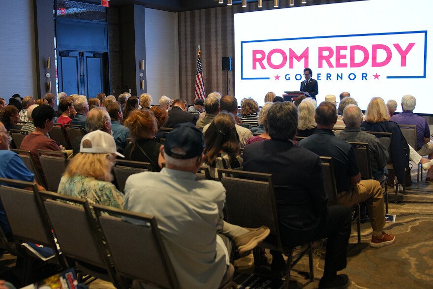 5th District Republican Congressman Ralph Norman speaks to a group of 150 supporters in downtown Anderson, South Carolina, on March 22, 2026. Norman is running for the Republican nomination for governor in the June 9 primary.