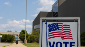 A voter makes her way inside Saginaw United high school to cast her ballot in the Aug. 4, 2026 primary election.