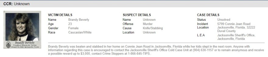 Brandy Lea Beverly's Project Cold Case listing.