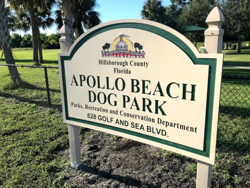 Apollo Beach Dog Park sign